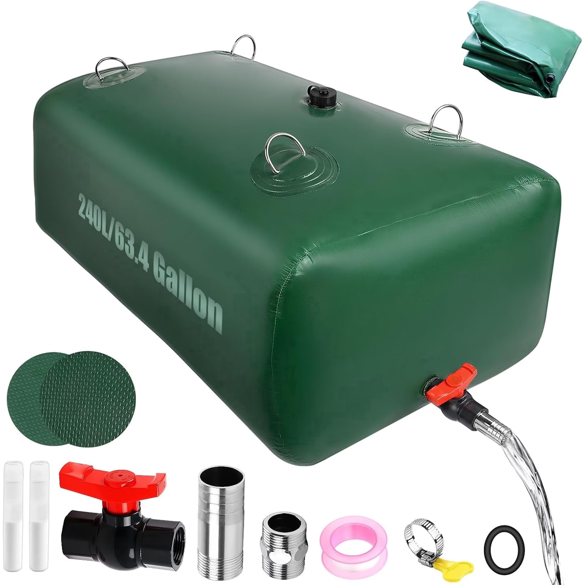 Budiwati 240 L/63.4 Gallon Water Storage Bladder, Foldable Portable, L ...